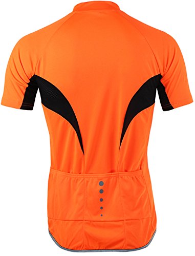 Maillot de ciclismo de manga corta para hombre, transpirable, con cremallera, secado rápido, para ciclismo, MTB, fitness, talla M, color naranja