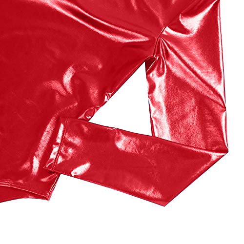 Maillot de Danza Ballet Gimnasia Leotardo Body Clásico Brillante Elástico para Mujer de Manga Larga Cuello Redondo (M, Rojo) Maillot de Danza Ballet Gimnasia Leotardo Body Clásico Brillante Elástico para Mujer de Manga Larga Cuello Redondo (M, Rojo)