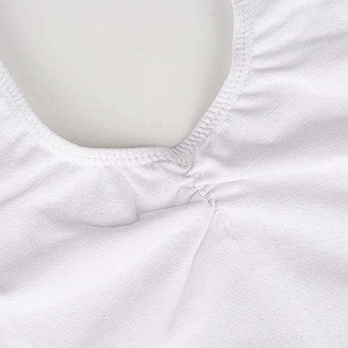 Maillot de Danza Gimnasia Leotardos de Ballet de Algodón sin Mangas para Niñas y Mujer Blanco 110 Maillot de Danza Gimnasia Leotardos de Ballet de Algodón sin Mangas para Niñas y Mujer Blanco 110