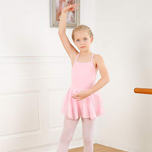 Maillot de Danza Vestido de Ballet con Falda de Estrellas de Gasa para niñas