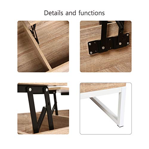 MAIMAITI Mesa de Centro elevable,para Sala de Estar y Dormitorio,L48 * A80 * AS40-54CM Estilo Moderno (Madera) MAIMAITI Mesa de Centro elevable,para Sala de Estar y Dormitorio,L48 * A80 * AS40-54CM Estilo Moderno (Madera)