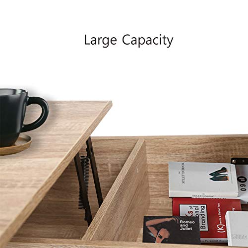 MAIMAITI Mesa de Centro elevable,para Sala de Estar y Dormitorio,L48 * A80 * AS40-54CM Estilo Moderno (Madera) MAIMAITI Mesa de Centro elevable,para Sala de Estar y Dormitorio,L48 * A80 * AS40-54CM Estilo Moderno (Madera)