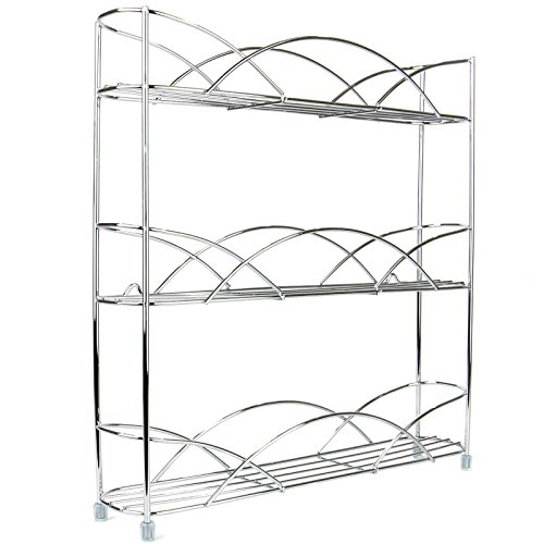 Maison & White | Organizador de racks de hierbas y especias de 3 niveles | Diseño moderno antideslizante independiente | Diseño universal | Solución de almacenamiento de cocina y despensa| Cromo Maison & White | Organizador de racks de hierbas y especias de 3 niveles | Diseño moderno antideslizante independiente | Diseño universal | Solución de almacenamiento de cocina y despensa| Cromo