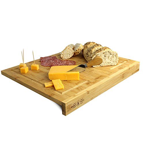 Maison & White Tabla de cortar de bambú de borde contrario | Asegurar tabla de cortar de madera de cocina | 100% natural, bambú duradero Maison & White Tabla de cortar de bambú de borde contrario | Asegurar tabla de cortar de madera de cocina | 100% natural, bambú duradero
