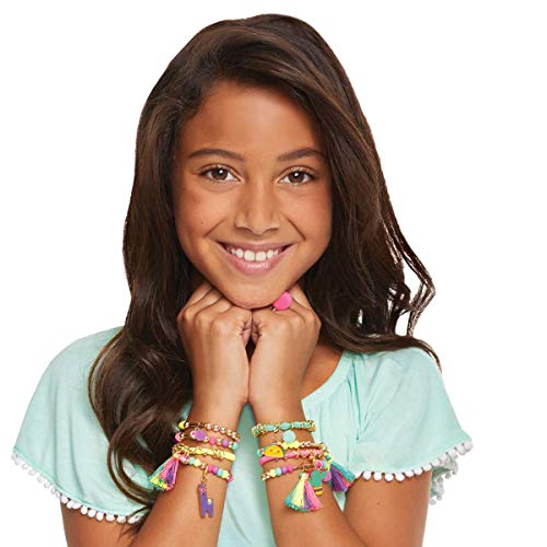 Make It Real-Las Cadenas y los encantos Neo-Brite.Cadena de Oro de Bricolaje Pulsera del Encanto Que Hace el Kit para Las niñas.Artes y Oficios Kit para Crear Pulseras con Cuentas