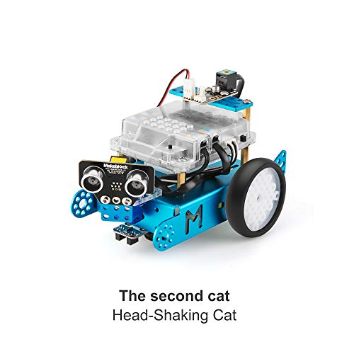 Makeblock mBot Paquete de Complementos, Servo Pack, Robot 3-en-1 Paquete Adicional, 3 Gatos 3 Formas, Gato Que Baila, Gato Que Sacude la Cabeza, Gato Que Emite Luz