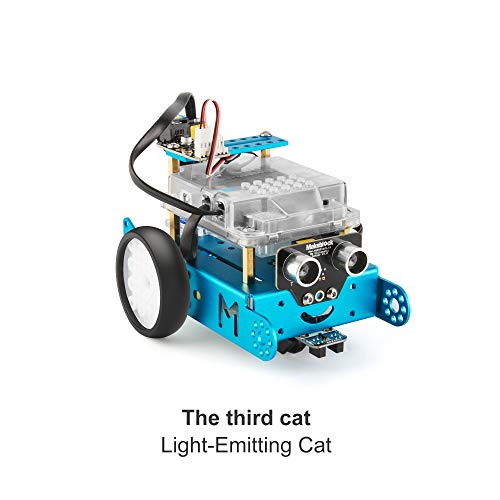 Makeblock mBot Paquete de Complementos, Servo Pack, Robot 3-en-1 Paquete Adicional, 3 Gatos 3 Formas, Gato Que Baila, Gato Que Sacude la Cabeza, Gato Que Emite Luz