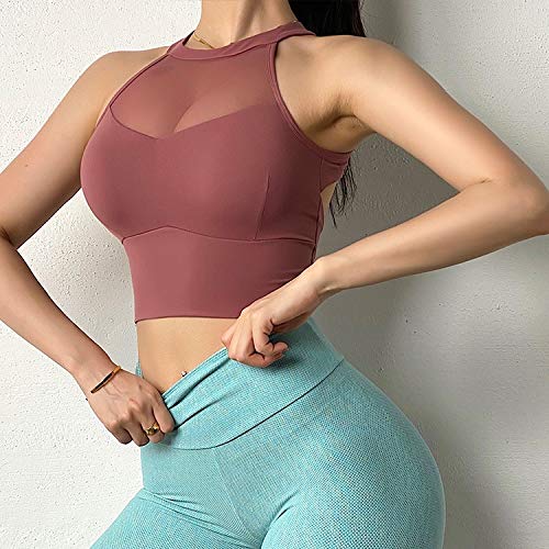 Male god Sujetador Deportivo para Mujer Sexy Mesh Transpirable Yoga Top Push Up Gimnasio para Mujer Ropa Deportiva Ropa Interior Sin Costuras para Mujer Chaleco para Correr Tela