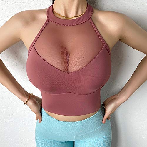 Male god Sujetador Deportivo para Mujer Sexy Mesh Transpirable Yoga Top Push Up Gimnasio para Mujer Ropa Deportiva Ropa Interior Sin Costuras para Mujer Chaleco para Correr Tela