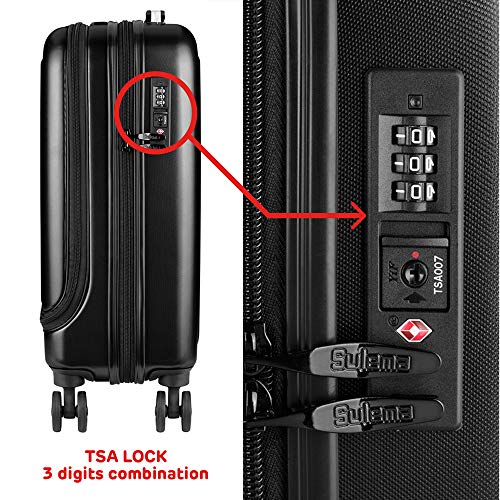 Maletas de Viaje de Cabina 55x40x20 con USB de Carga Equipaje de Mano Trolley rigida 4 Ruedas giratorias 360º candado TSA Maleta Ryanair, Grandes Resistentes Sulema Maletas de Viaje de Cabina 55x40x20 con USB de Carga Equipaje de Mano Trolley rigida 4 Ruedas giratorias 360º candado TSA Maleta Ryanair, Grandes Resistentes Sulema