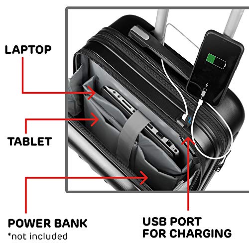 Maletas de Viaje de Cabina 55x40x20 con USB de Carga Equipaje de Mano Trolley rigida 4 Ruedas giratorias 360º candado TSA Maleta Ryanair, Grandes Resistentes Sulema Maletas de Viaje de Cabina 55x40x20 con USB de Carga Equipaje de Mano Trolley rigida 4 Ruedas giratorias 360º candado TSA Maleta Ryanair, Grandes Resistentes Sulema