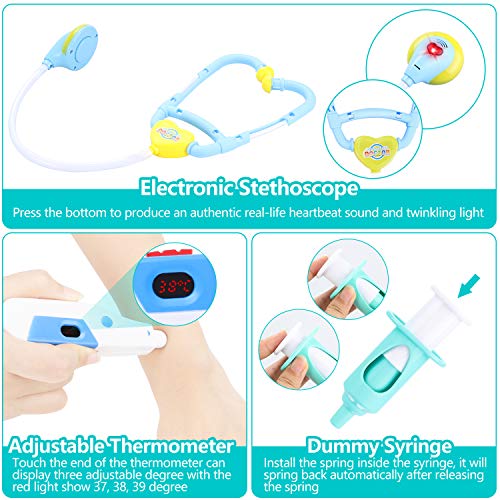 Maletín Doctor, joylink 31 Piezas Doctora Juguetes Cuadro Médico Conjunto Médico Kit Juego Rol Maletín Doctor, joylink 31 Piezas Doctora Juguetes Cuadro Médico Conjunto Médico Kit Juego Rol