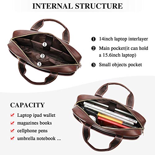 Maletín Mensajero de Piel Vacuno Genuino Bolso Hombre Bandolera 14 Pulgadas Bolso Hecho a Mano de Trabajo/Negocios/Viaje Maletín Mensajero de Piel Vacuno Genuino Bolso Hombre Bandolera 14 Pulgadas Bolso Hecho a Mano de Trabajo/Negocios/Viaje