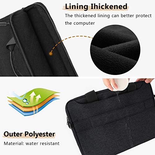 Maletin Ordenador Portatil 15,6 Pulgadas Hombre Mujer Bolso Bandolera Impermeable para portátiles Protectora Compatible Trabajo Grande Bolsa Gris Negro