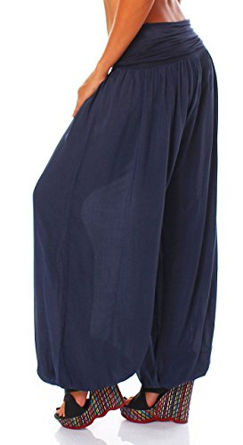 Malito Bombacho Aladin Harem Pantalón Boyfriend Baggy Yoga 1482 Mujer Talla Única (Azul Oscuro) Malito Bombacho Aladin Harem Pantalón Boyfriend Baggy Yoga 1482 Mujer Talla Única (Azul Oscuro)
