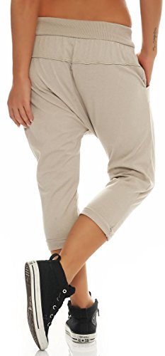 Malito Corto Boyfriend Pantalón con el botón 8015 Mujer Talla Única (Beige)