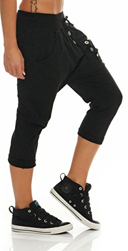 Malito Corto Boyfriend Pantalón con el botón 8015 Mujer Talla Única (Negro) Malito Corto Boyfriend Pantalón con el botón 8015 Mujer Talla Única (Negro)