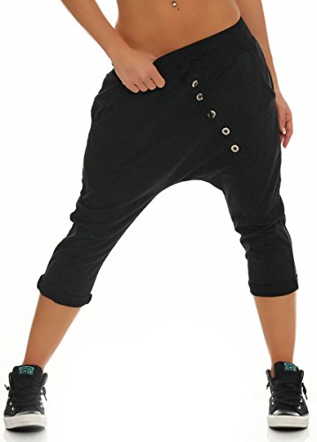 Malito Corto Boyfriend Pantalón con el botón 8015 Mujer Talla Única (Negro) Malito Corto Boyfriend Pantalón con el botón 8015 Mujer Talla Única (Negro)