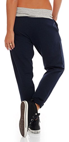 Malito Envolver Pantalón Boyfriend Torcedura Baggy Aladin Bombacho Sudadera 3318 Mujer Talla Única (Azul Oscuro)