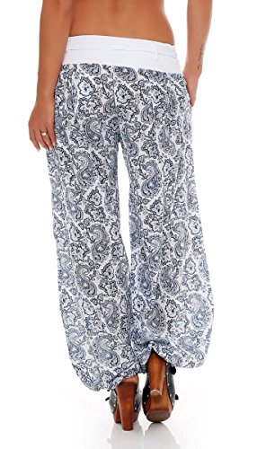 Malito Harem Pantalón con Orient Print Boyfriend Aladin Bombacho Sudadera Baggy Yoga 3488 Mujer Talla Única (Blanco) Malito Harem Pantalón con Orient Print Boyfriend Aladin Bombacho Sudadera Baggy Yoga 3488 Mujer Talla Única (Blanco)