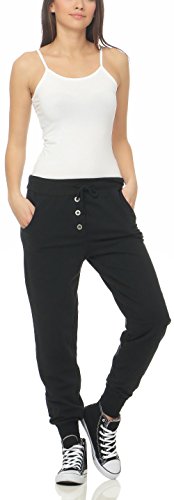 Malito Mujer Harem Pantalón en el clásico Design Aladin Baggy Bombacho Yoga 8021 (Negro)