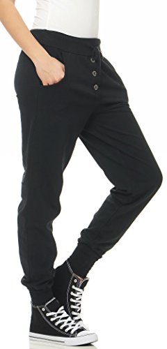 Malito Mujer Harem Pantalón en el clásico Design Aladin Baggy Bombacho Yoga 8021 (Negro)