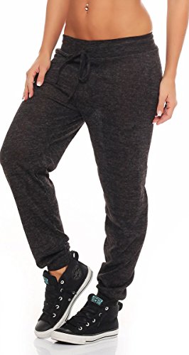 Malito Mujer Pantalón Boyfriend Suave Baggy Aladin Bombacho 5381 (Gris Oscuro)