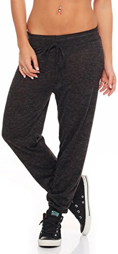 Malito Mujer Pantalón Boyfriend Suave Baggy Aladin Bombacho 5381 (Gris Oscuro)