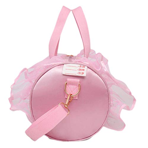 Mallalah Ballet para niños Baile latino Bolsa de hombro Bolso de asas Bolso de la muchacha Bolsos de mensajero para niñas (rosa)