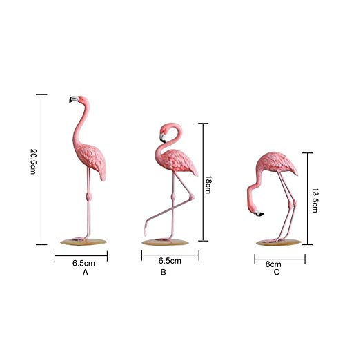 Mallalah - Figura decorativa de resina de flamenco con adorno de flamenco de color rosa Mallalah - Figura decorativa de resina de flamenco con adorno de flamenco de color rosa