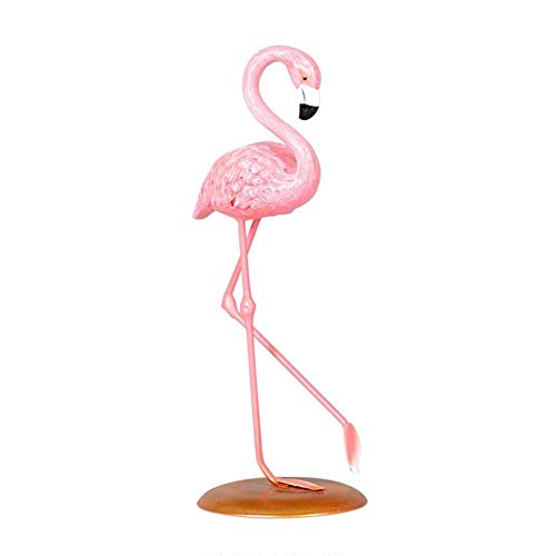 Mallalah - Figura decorativa de resina de flamenco con adorno de flamenco de color rosa