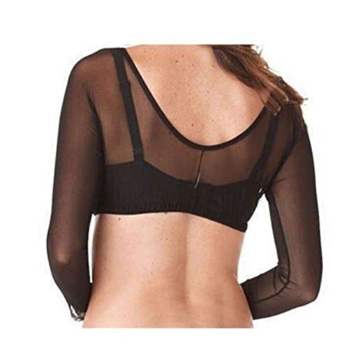 Mallalah Mangas bƔsicas de malla sin cordones para mujer Moldeador de brazos sin costuras, corta chaqueta de malla de ombligo, talla grande, moldeador de brazos size L (Negro) Mallalah Mangas bƔsicas de malla sin cordones para mujer Moldeador de brazos sin costuras, corta chaqueta de malla de ombligo, talla grande, moldeador de brazos size L (Negro)
