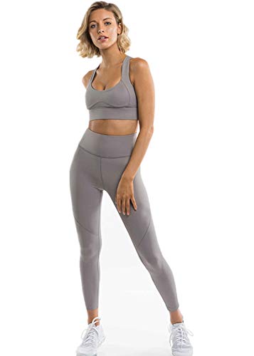 Mallas Leggins Deportivo-Yoga Conjunto de Mujer Conjuntos para Fitness Running Crop Top and Leggings, Conjunto Ropa Deportiva para Mujer