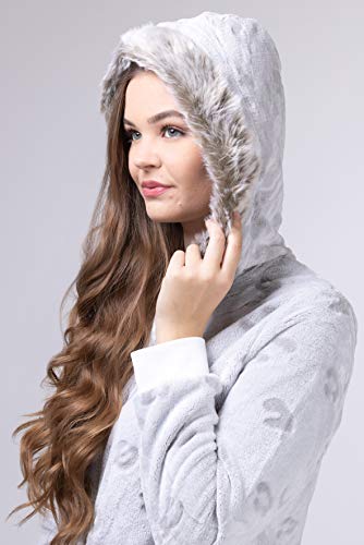 maluuna - Mono Pijama de Mujer de Tejido Polar, con puños en Las Mangas y Bajos Fruncidos, Extremadamente Suave y Mullido y con Pelo sintético, Color:Beige, Größe:32/34 maluuna - Mono Pijama de Mujer de Tejido Polar, con puños en Las Mangas y Bajos Fruncidos, Extremadamente Suave y Mullido y con Pelo sintético, Color:Beige, Größe:32/34