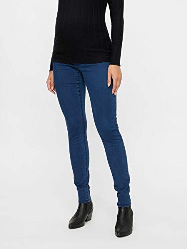 MAMALICIOUS MLZIBO Slim Dark Blue Jeggings A. Leggings, Azul, L para Mujer