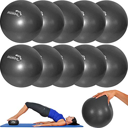 Mambo Max 10 unidades – Mvs pelota 17-19 cm suave + 2 tapones + pajita, pilates gimnasia Yoga Gym Soft Over Ball negro