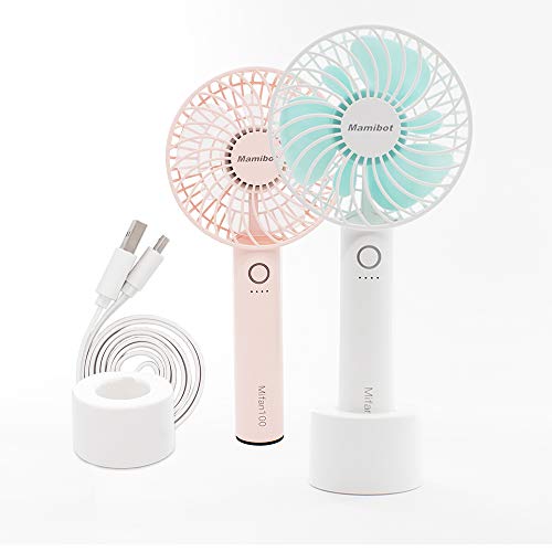 Mamibot Ventilador eléctrico recargable de mano 2600 mAh batería mano y colocar el escritorio para el hogar y los viajes, ventilador portátil de 12 horas de duración (blanco) Mamibot Ventilador eléctrico recargable de mano 2600 mAh batería mano y colocar el escritorio para el hogar y los viajes, ventilador portátil de 12 horas de duración (blanco)