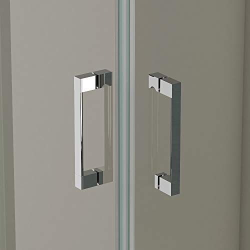 Mampara de Ducha FRONTAL - EstiloBaño® BOSTON - 1 Fijo y 1 Puerta Corredera - TRANSPARENTE - Cristal de Seguridad 6 mm -ANCHO 138 cm (medida adaptable 138 a 141 cm)