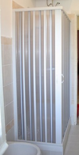 Mampara de ducha plegable en policloruro de vinilo (PVC), 2 lados, 120 x 70 cm
