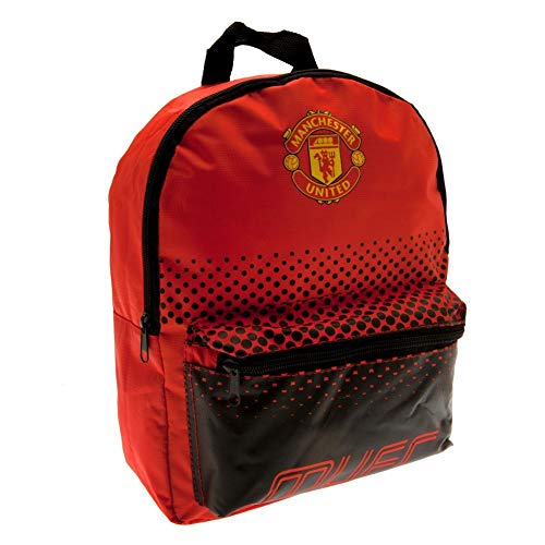 Manchester United FC - Mochila diseño degradado para niño niña (32 x 24 x 8cm) (Rojo/Negro)