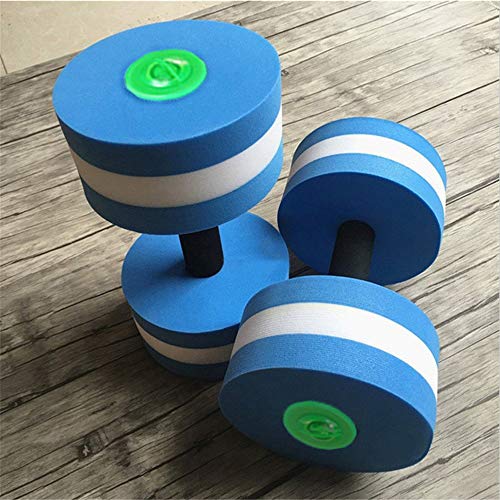 Mancuernas de espuma para ejercicio aeróbico de agua, equipo para ejercicios de fitness acuáticos, pérdida de peso, color azul, 2 unidades