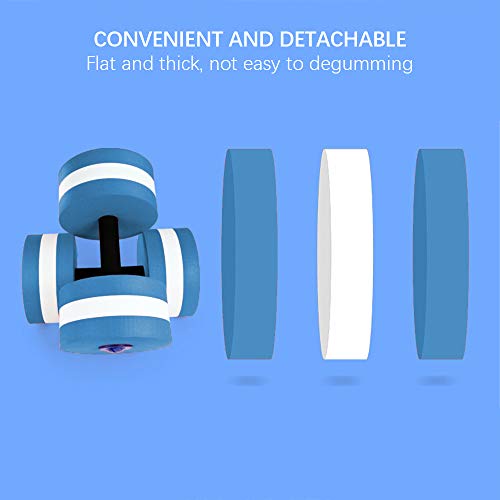 Mancuernas de espuma para ejercicio aeróbico de agua, equipo para ejercicios de fitness acuáticos, pérdida de peso, color azul, 2 unidades Mancuernas de espuma para ejercicio aeróbico de agua, equipo para ejercicios de fitness acuáticos, pérdida de peso, color azul, 2 unidades
