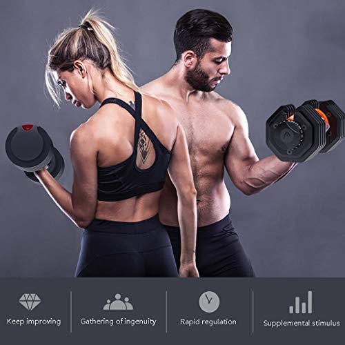 Mancuernas Dumbbell Set, Mancuernas Ajustables Inteligentes, Pesas De Barra Desmontables Para Hombres Y Mujeres En Interiores, Equipo De Gimnasio Para El Hogar ( Color : Black1 , Size : 11.3KG*1 )