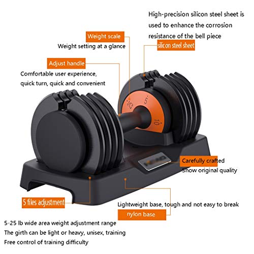 Mancuernas Dumbbell Set, Mancuernas Ajustables Inteligentes, Pesas De Barra Desmontables Para Hombres Y Mujeres En Interiores, Equipo De Gimnasio Para El Hogar ( Color : Black1 , Size : 11.3KG*1 )