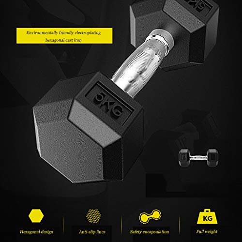 Mancuernas Fijas Hexagonales Individuales Comerciales De Goma Hogar De Fitness Masculino Y Femenino Gimnasio Dedicado (Color : Black, Size : 22.5KG) Mancuernas Fijas Hexagonales Individuales Comerciales De Goma Hogar De Fitness Masculino Y Femenino Gimnasio Dedicado (Color : Black, Size : 22.5KG)