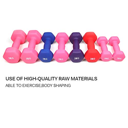 Mancuernas Hexagonales de Neopreno | 0.5kg/1kg/1.5kg/2kg/3kg Juego de Mancuernas Antideslizantes de Hierro Fundido | Ejercicio Físico, Equipo de Gimnasio en Casa, Entrenamiento, Cardio,Azul,5kg