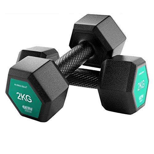 Mancuernas Peso Músculos del Brazo Goma Ejercicio De Fuerza En El Gimnasio En Casa Juego De 2-2kg/3kg/5kg/6kg/7,5kg/10kg (Color : Black, Size : 2kg*2)