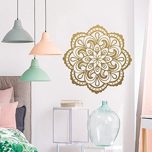 Mandala creativa vinilo arte etiqueta de la pared habitación de los niños sala de estar decoración etiqueta de la pared mural yoga papel tapiz hogar decoración creativa otro color 43x43 cm