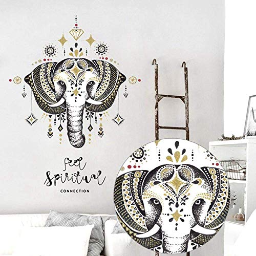 Mandala Elefante Tatuajes De Pared Dormitorio Indian Yoga Vinilo Adhesivo Boho Decor-50X70Cm