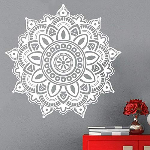 Mandala patrón vinilo etiqueta de la pared tema de yoga decoración del hogar yoga amante mandala flor extraíble decoración del hogar etiqueta de la pared otro color 42x42cm